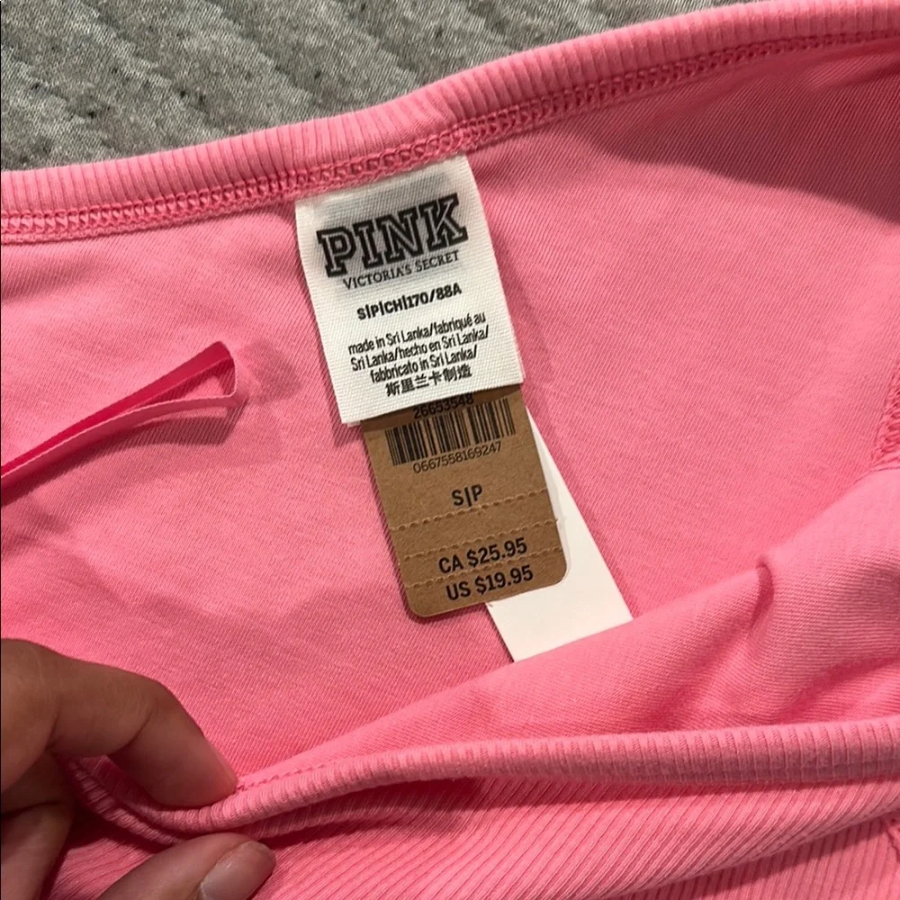 PINK One-Shoulder Ribbed Top - Picture 2 of 3
